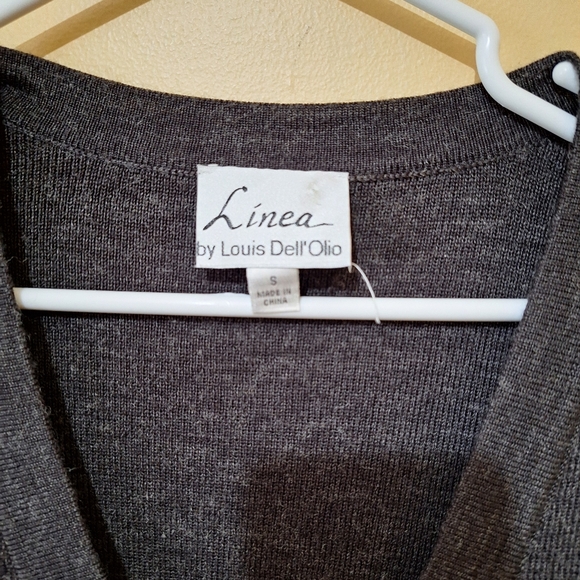 Linea By Louis Dell'Olio Gray Wool Blend Oversized Cardigan - Picture 4 of 4